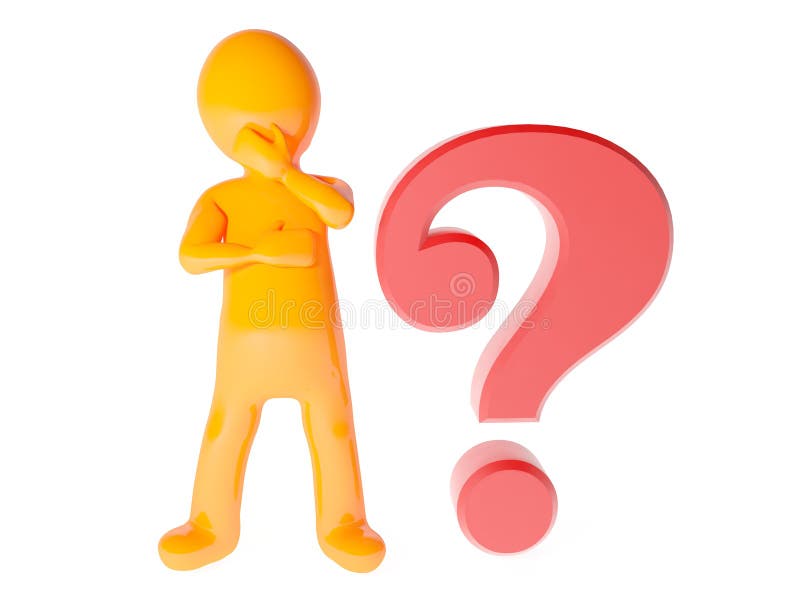 3d person and question mark stock illustration 3d person and question mark stock illustration