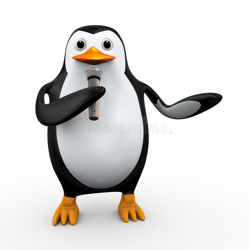 Pinguin 3d Der Rotes Lamm Halt Stock Abbildung Illustration Von Elektrizitat Nett 57023267