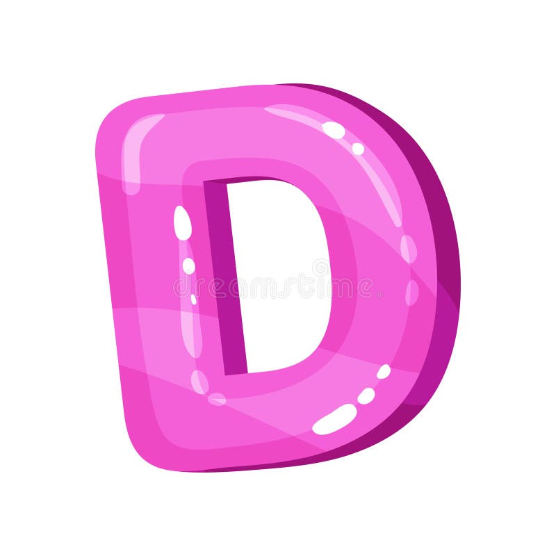 S Pink Glossy Bright English Letter, Kids Font Vector Illustration on a ...