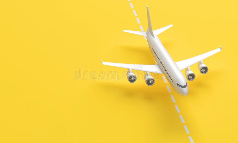 3d Plane Taking Off from the Landing Strip. 3d Rendering Stock Illustration  - Illustration of passenger, aviation: 217629809