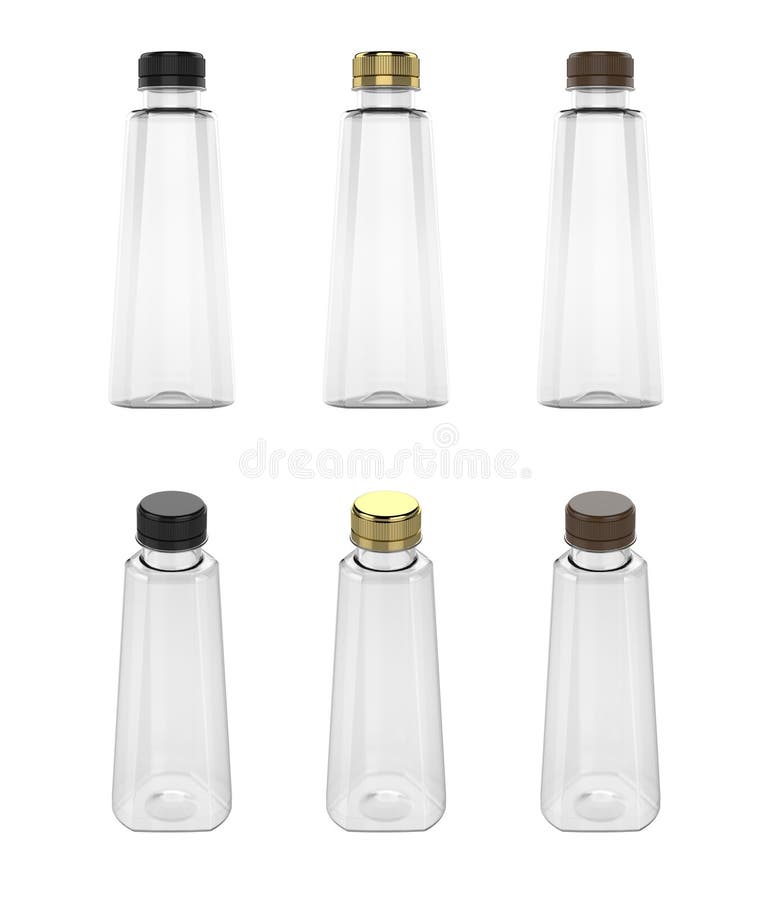 3d plastic flesjes voor dranken stock illustratie