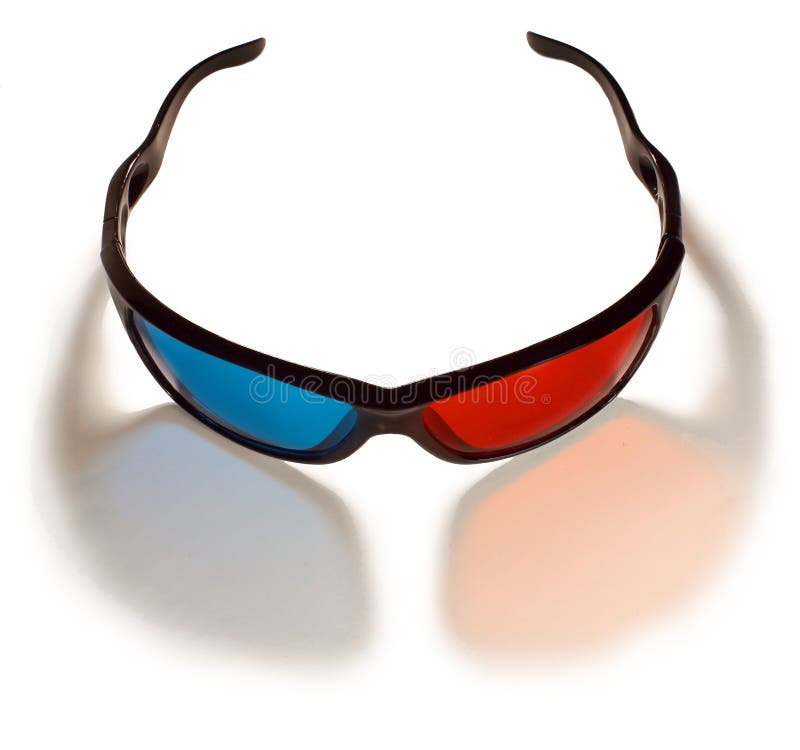 3d Plastic Glasses for Watching Movies, on White Stock Image Image of