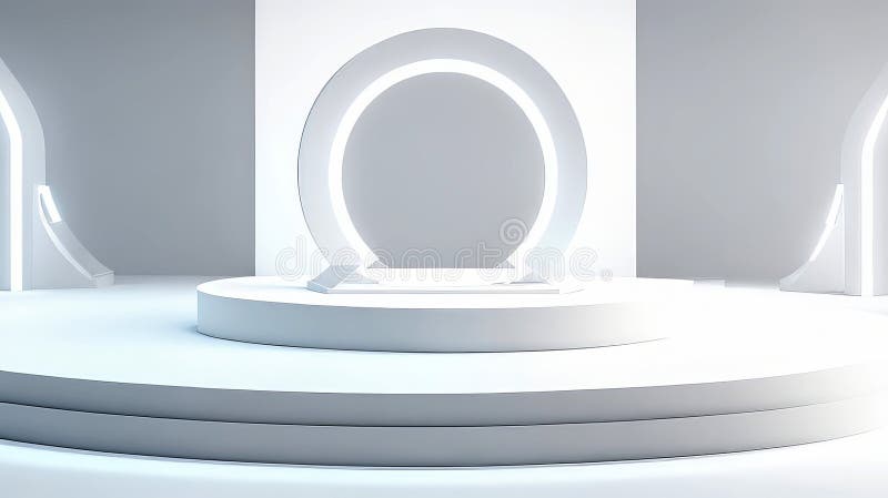 Fundal podium 3d. cameră de fundal Podium 3d. spațiu de afișare modern. royalty free illustration