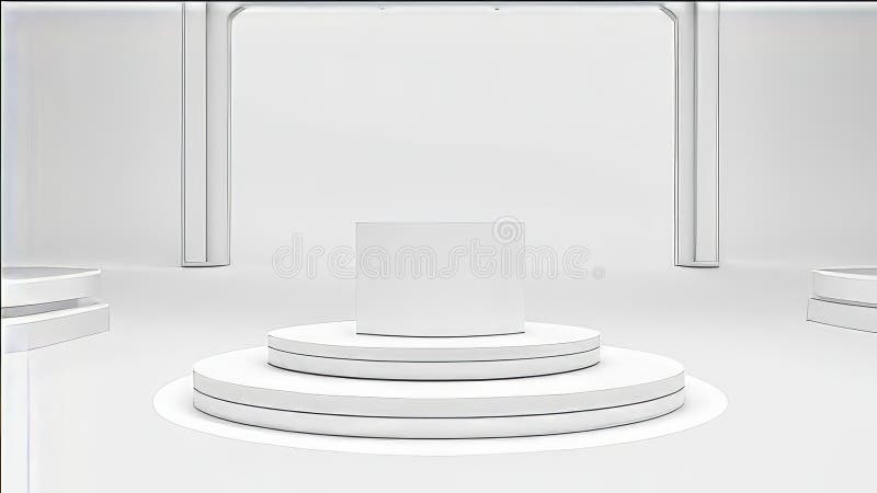 Fundal podium 3d. cameră de fundal Podium 3d. spațiu de afișare modern. stock illustration
