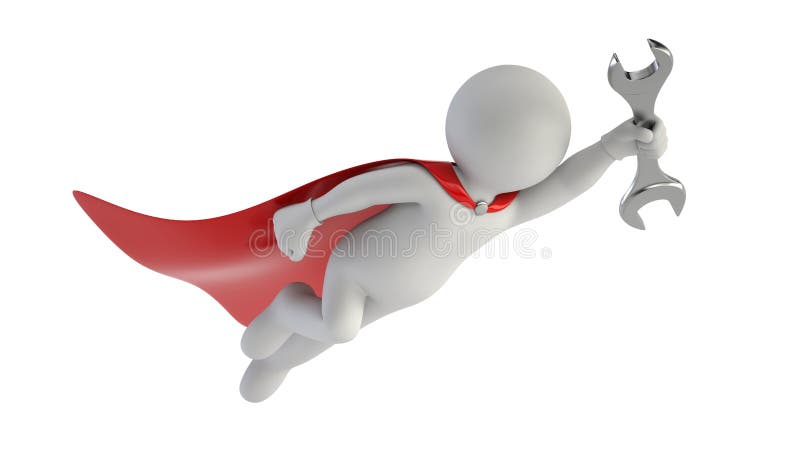 3d povos pequenos - mecânico super ilustração stock 3d povos pequenos - mecânico super ilustração stock