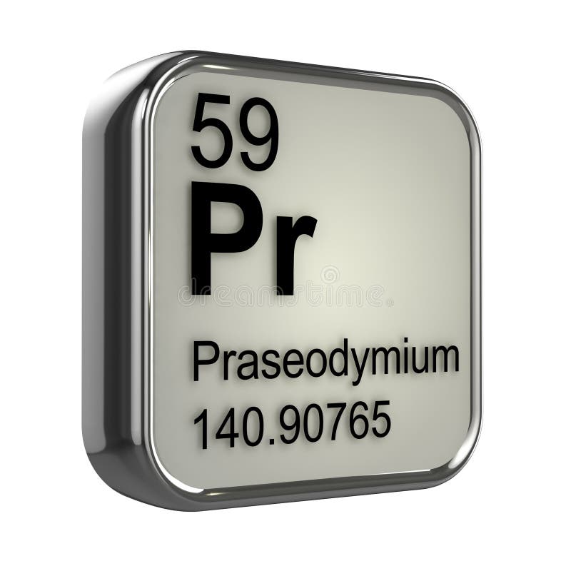 3d Praseodymium element royalty free illustration