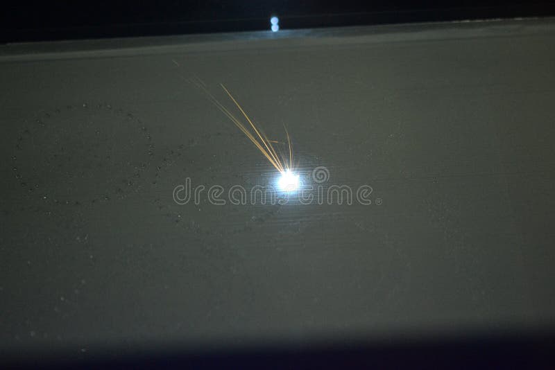 3D printer prints object from metal powder. stock image