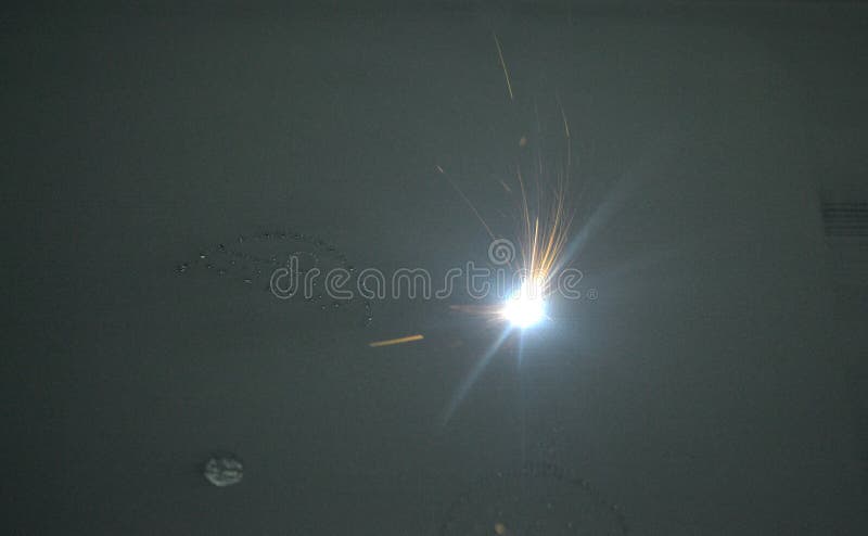 3D printer prints object from metal powder. stock photography