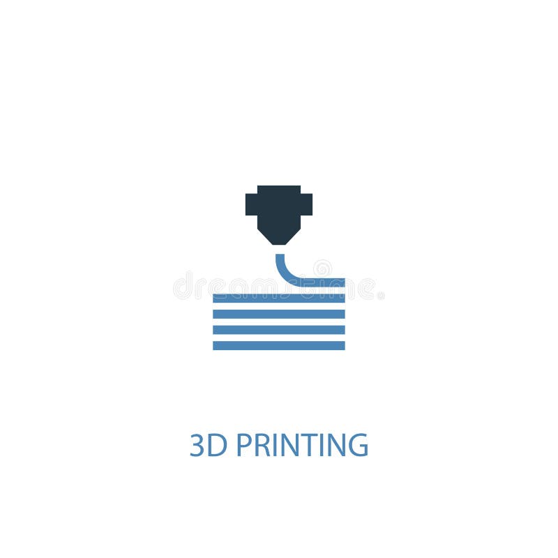 3d printing concept 2 colored icon royalty free illustration