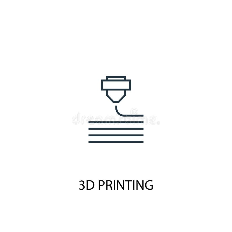 3d printing concept line icon. Simple royalty free illustration