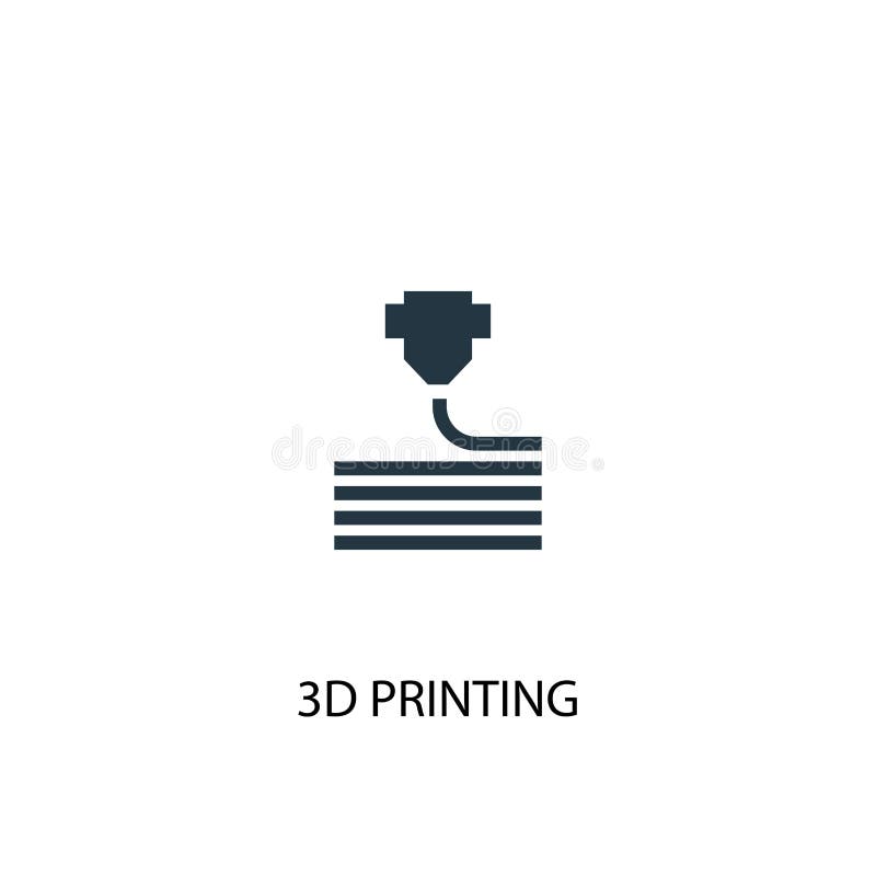 3d printing icon. Simple element stock illustration