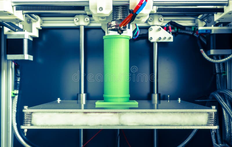 3d printing with light green filament. royalty free stock photography 3d printing with light green filament. royalty free stock photography