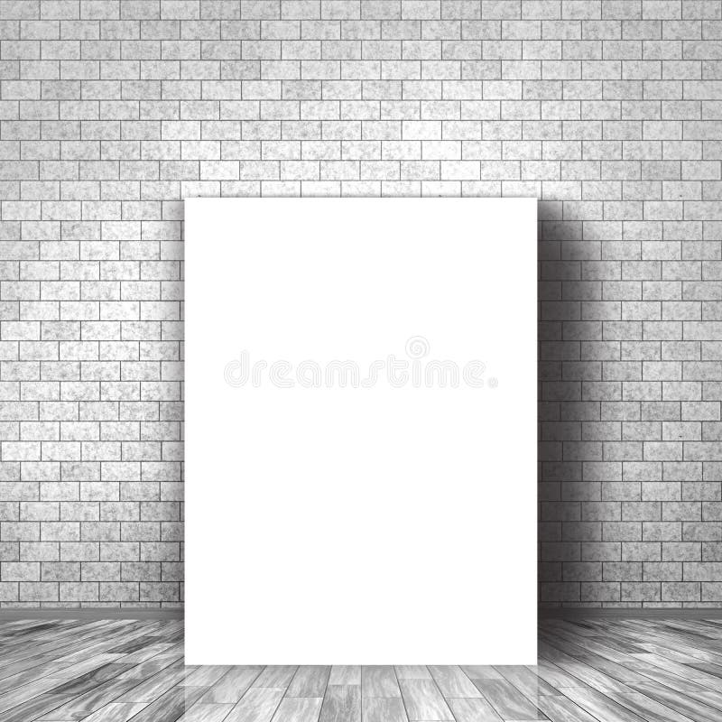 3D pusty brezentowy opierać przeciw ściana z cegieł ilustracja wektor 3D pusty brezentowy opierać przeciw ściana z cegieł ilustracja wektor
