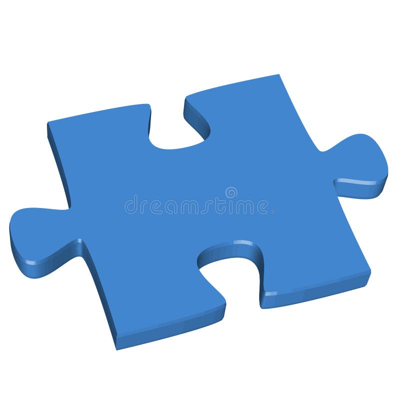 3D Blue Puzzle Piece stock illustration. Illustration of shiny 47017288