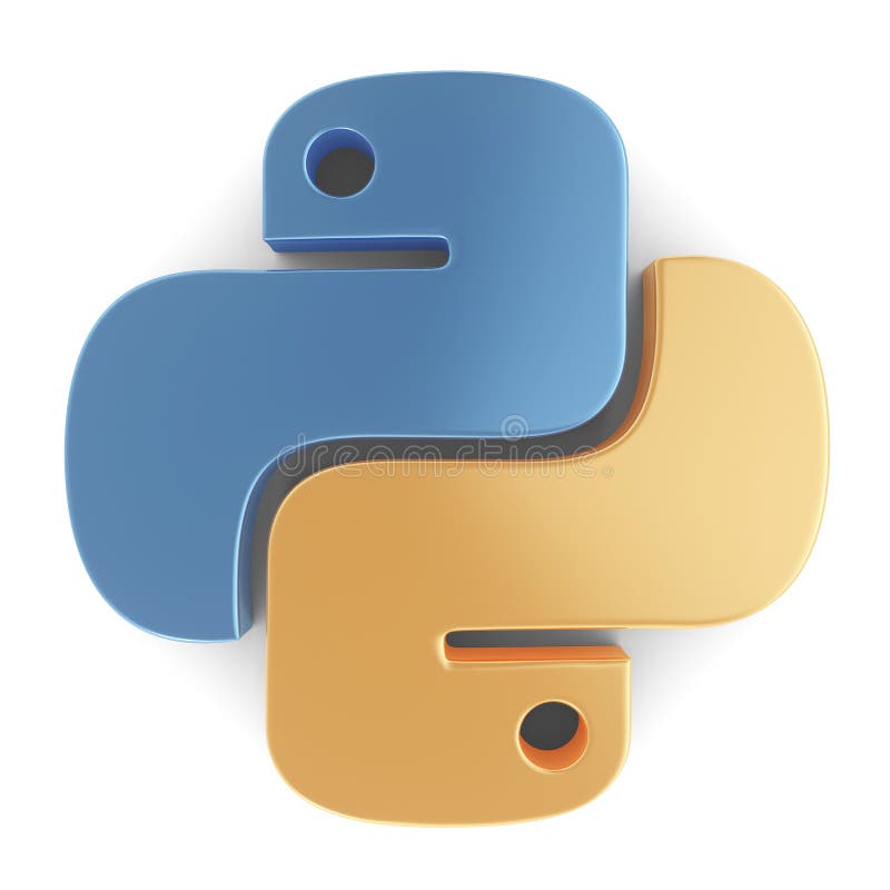 3d Python Symbol Auf Weißem Hintergrund 3d Rendering. Stock Abbildung ...