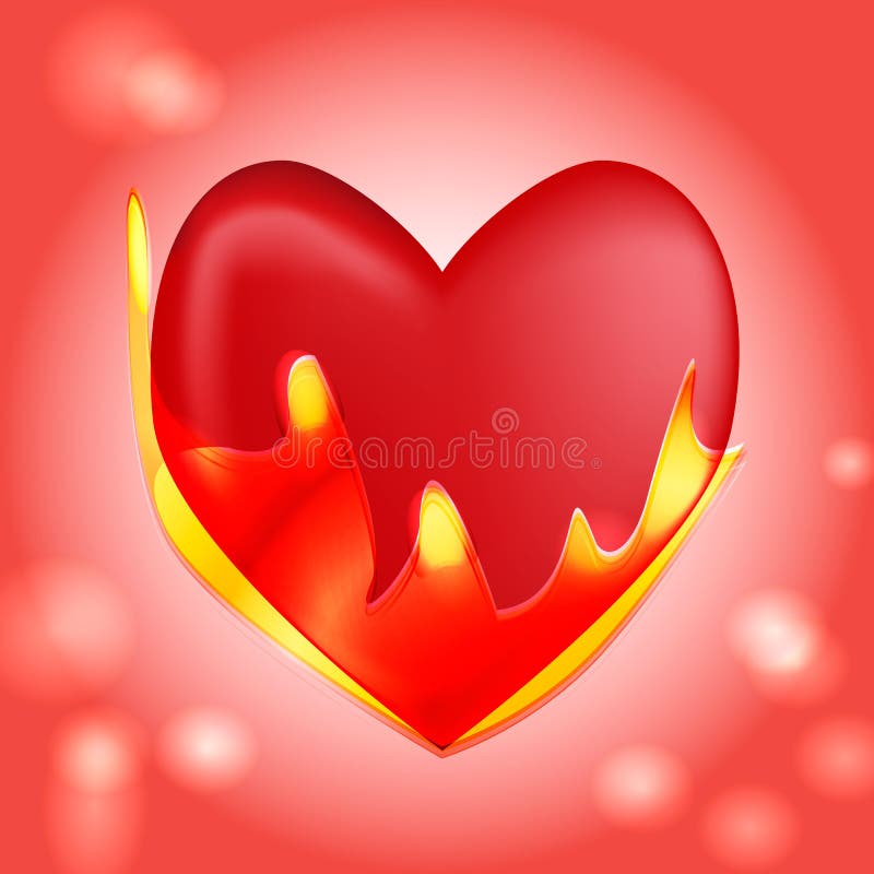 3d płonący kierowy czerwony valentine ilustracji 3d płonący kierowy czerwony valentine ilustracji