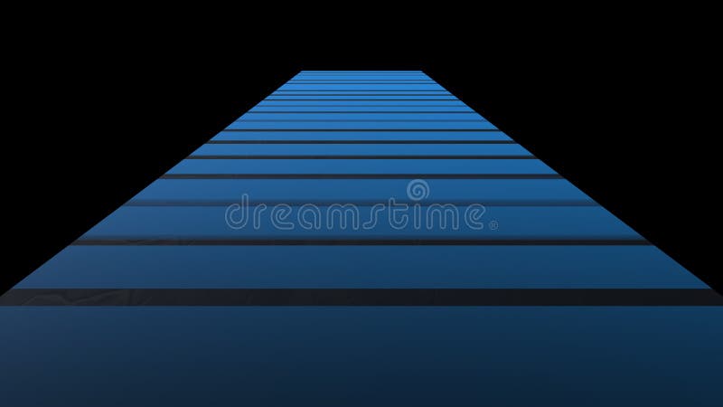 3d que rinde pasos azules a la manera lejana stock de ilustración