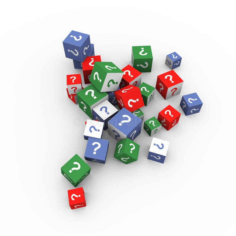 3d question mark boxes vector illustration