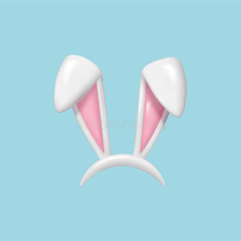 Easter Bunny Ears Icon. Easter Rabbit Ears Mask on Head Isolated on