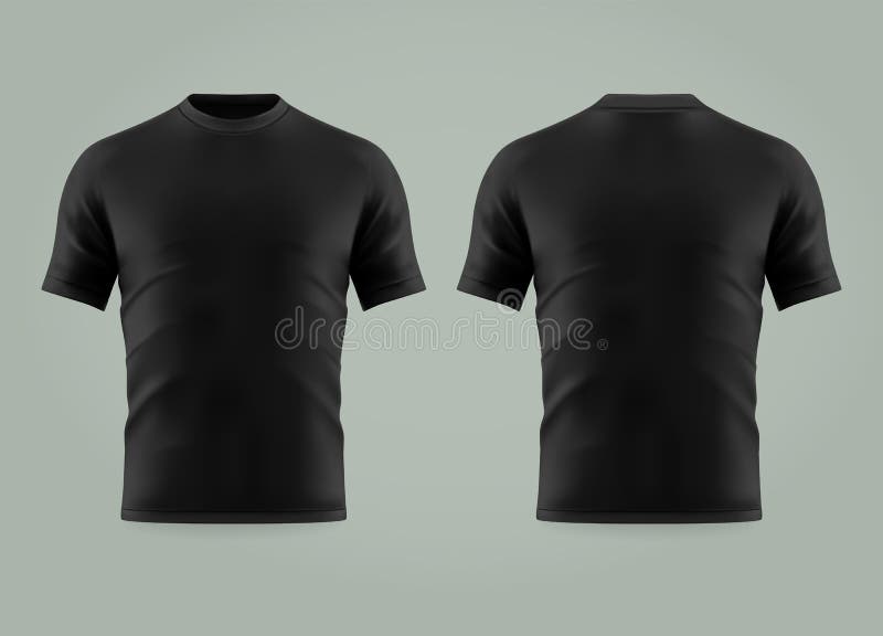 3d or Realistic Black T-shirt or Shirt Wear Stock Vector - Illustration ...