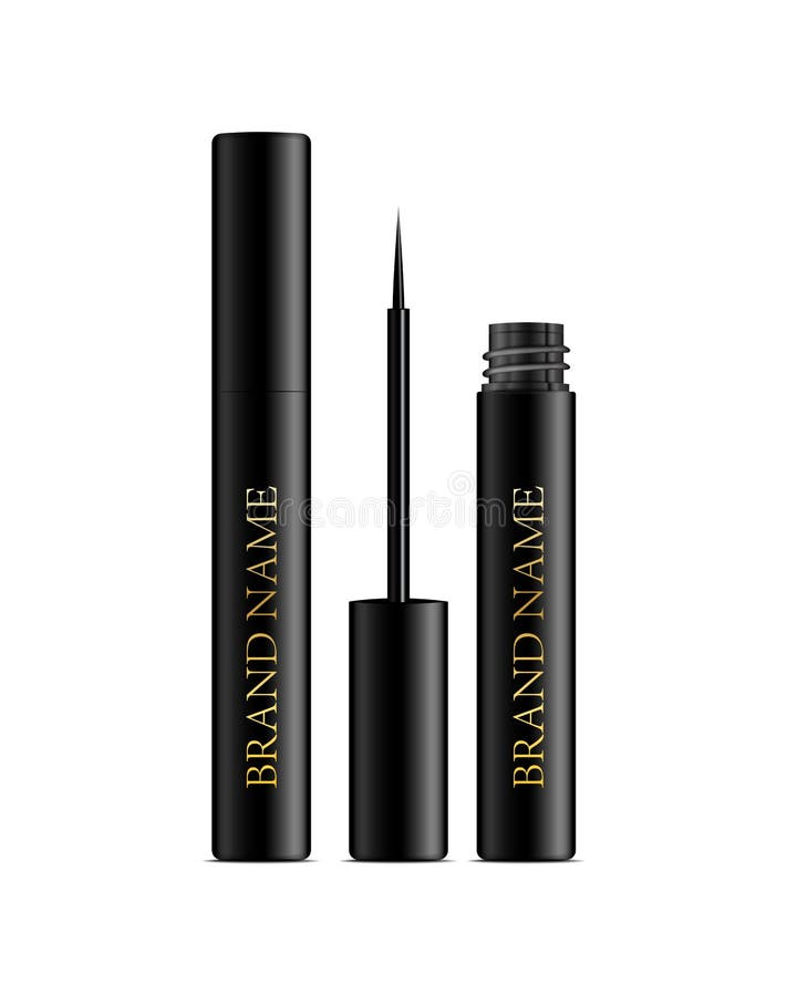 Download 3d Realistic Eyeliner Pen Vector In Black Case Cosmetics Package Elegant Liquid Lipliner With Brush Mock Up Template Isolated Stock Vector Illustration Of Design Eyelashes 110645409