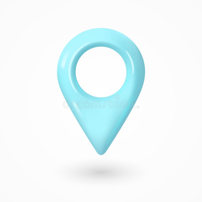 3D realistic location blue map pin gps pointer markers vector illustration for destination. Web marker for position stock illustration