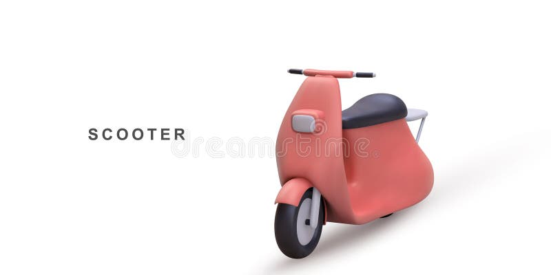 3d realistische scooter op witte achtergrond. vectorillustratie stock illustratie