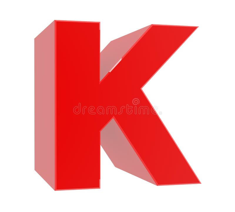 3d Red Letter K Collection on White Background Stock Illustration ...