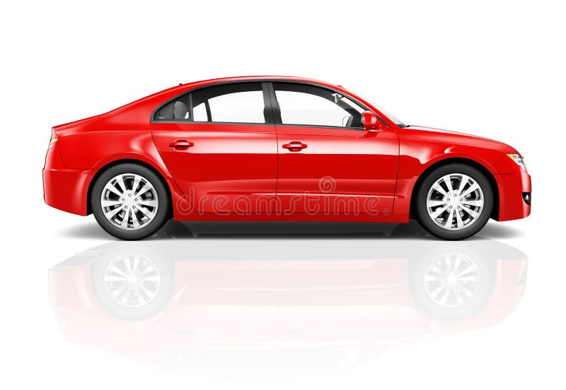 3D Red Sedan Car on White Background Stock Illustration Illustration of design, brand 39121070