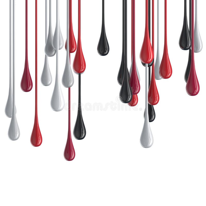 3D red, white and black glossy paint drop blobs royalty free illustration 3D red, white and black glossy paint drop blobs royalty free illustration