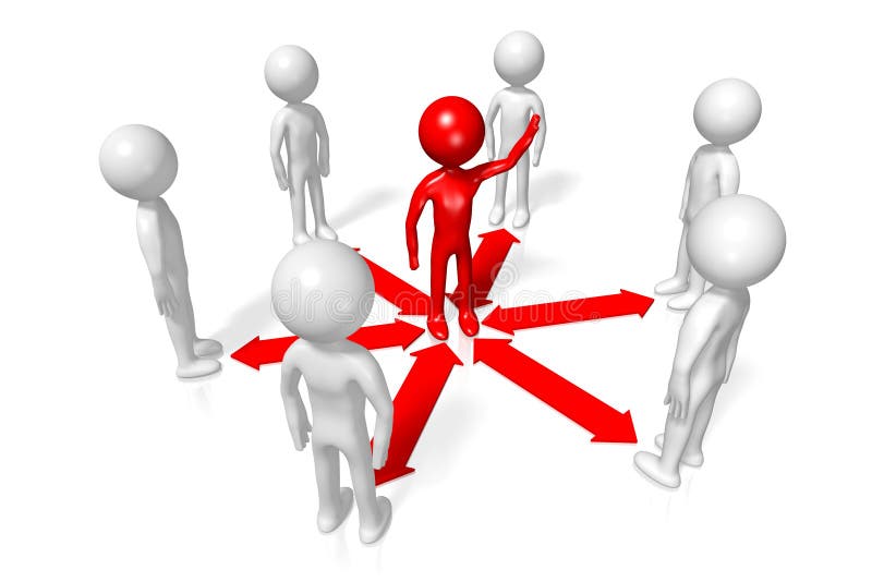 3D cartoon characters - boss/ employees concept royalty free illustration