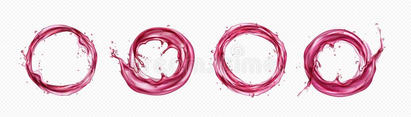 3d red wine liquid water splash circle drink swirl