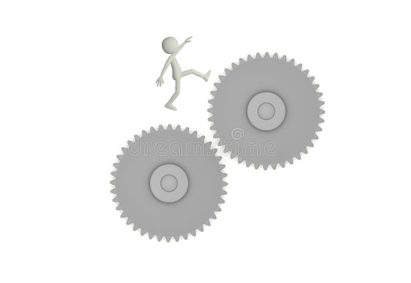 3d redare a caracterelor care sar între două viteze vector illustration