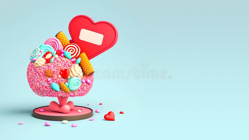3d redare a unui arbore cardiac realist cu coronare sau a unui suport și a unui spațiu cadru pentru text stock illustration