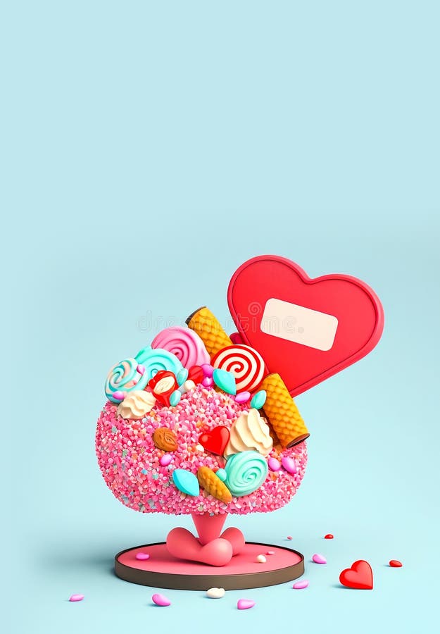 3d redare a unui arbore cardiac realist cu coronare sau a unui suport și a unui spațiu cadru pentru text stock illustration