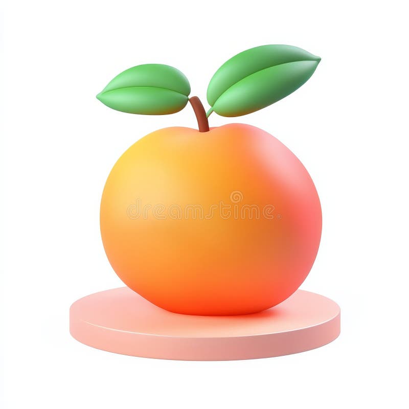 3D redat portocaliu pe platforma roz izolat pe fundal alb 3D redare produs mockup fructe ilustrare royalty free illustration
