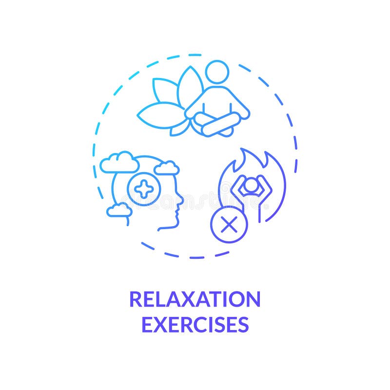 2D relaxation exercises gradient line icon concept royalty free illustration