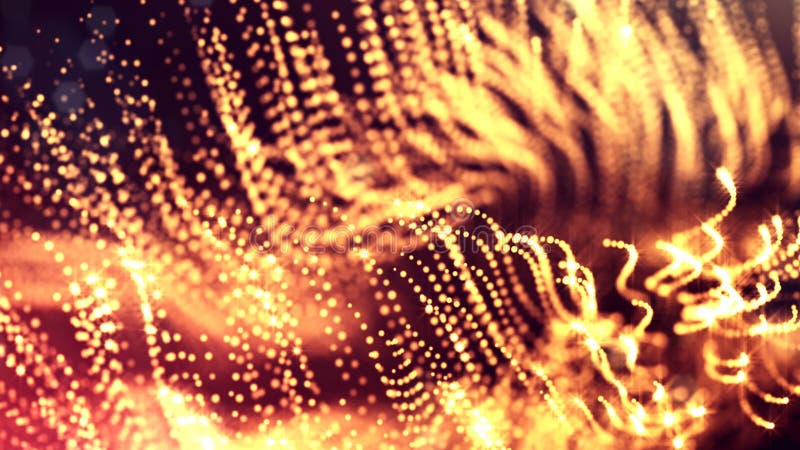 3d rendent des particules lumineuses comme fond de la science-fiction ou fond abstrait moderne d'or des particules avec la profon illustration de vecteur