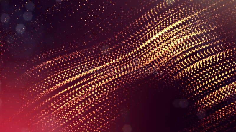3d rendent des particules lumineuses comme fond de la science-fiction ou fond abstrait moderne d'or des particules avec la profon illustration de vecteur