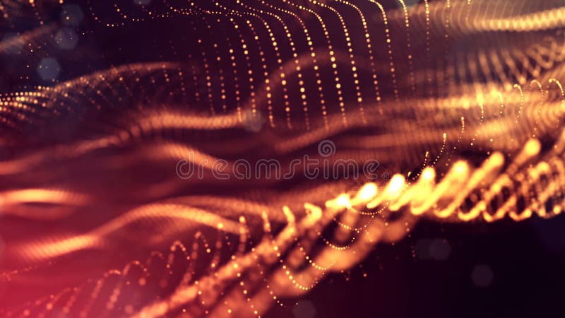 3d rendent des particules lumineuses comme fond de la science-fiction ou fond abstrait moderne d'or des particules avec la profon illustration libre de droits