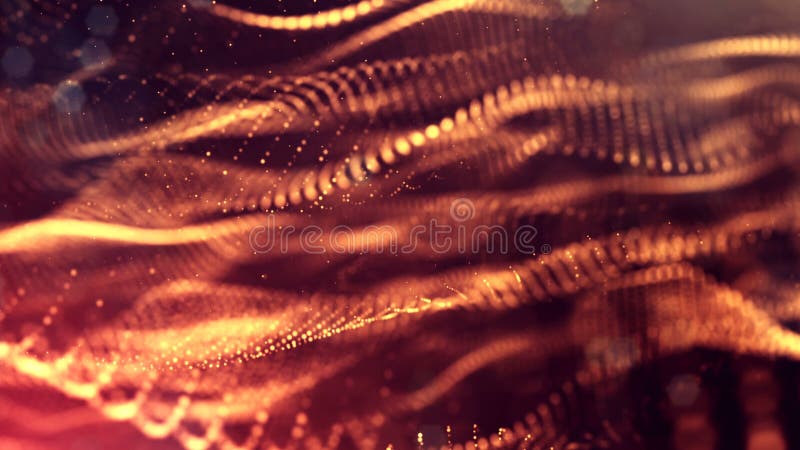 3d rendent des particules lumineuses comme fond de la science-fiction ou fond abstrait moderne d'or des particules avec la profon illustration stock