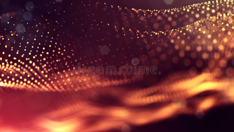 3d rendent des particules lumineuses comme fond de la science-fiction ou fond abstrait moderne d'or des particules avec la profon illustration libre de droits