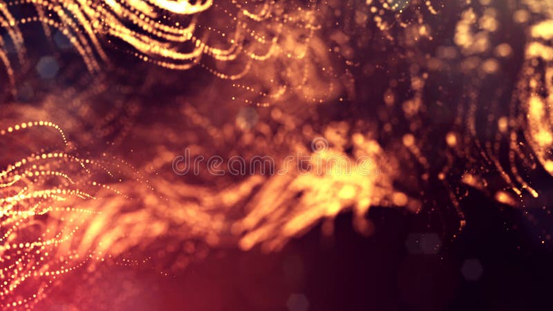 3d rendent des particules lumineuses comme fond de la science-fiction ou fond abstrait moderne d'or des particules avec la profon illustration stock
