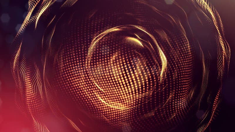 3d rendent des particules lumineuses comme fond de la science-fiction ou fond abstrait moderne d'or des particules avec la profon illustration de vecteur