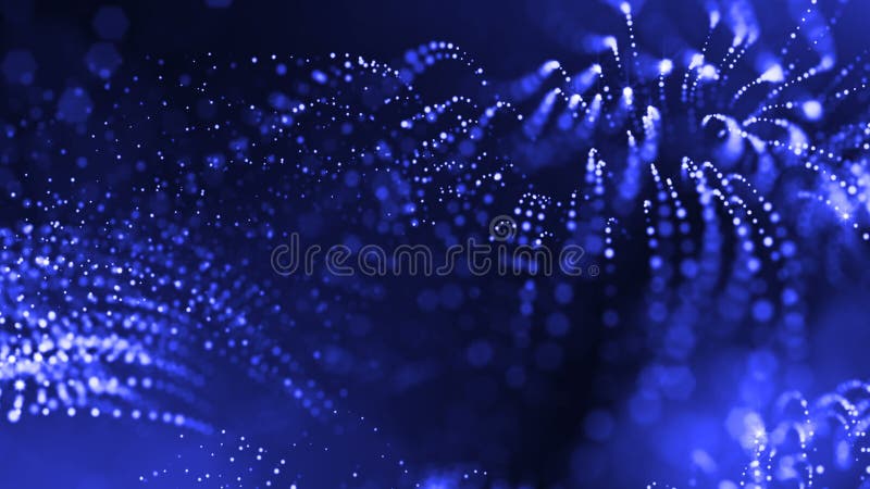 3d rendent des particules lumineuses comme fond de la science-fiction ou fond bleu abstrait moderne des particules avec la profon illustration stock