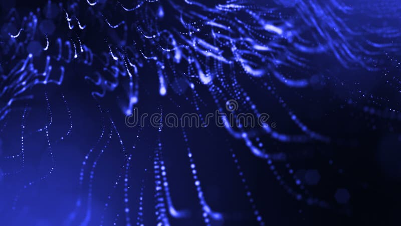 3d rendent des particules lumineuses comme fond de la science-fiction ou fond bleu abstrait moderne des particules avec la profon illustration libre de droits