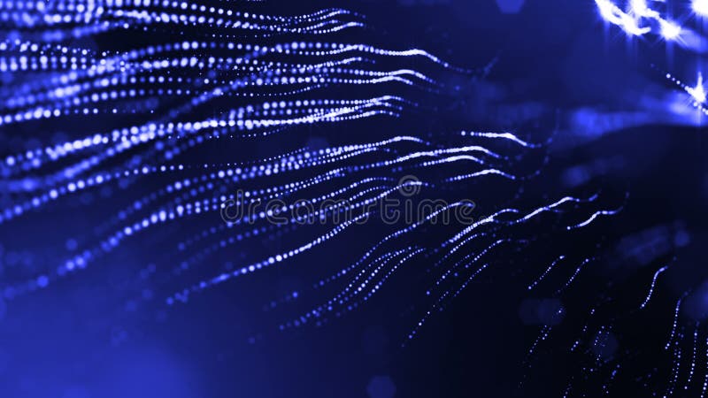 3d rendent des particules lumineuses comme fond de la science-fiction ou fond bleu abstrait moderne des particules avec la profon illustration libre de droits