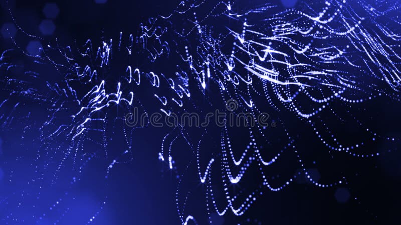 3d rendent des particules lumineuses comme fond de la science-fiction ou fond bleu abstrait moderne des particules avec la profon illustration stock