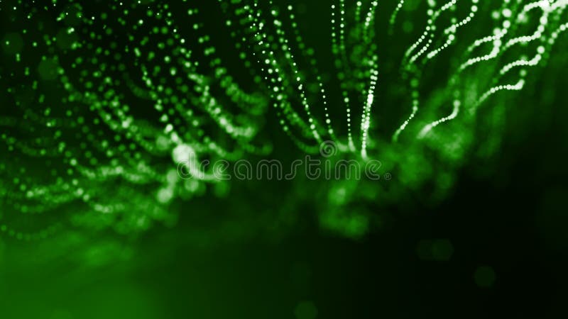 3d rendent des particules lumineuses comme fond de la science-fiction ou fond vert abstrait moderne des particules avec illustration de vecteur