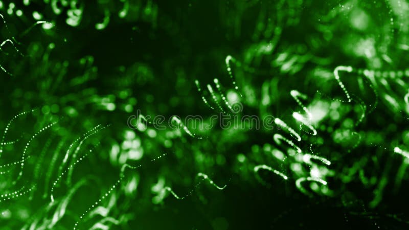 3d rendent des particules lumineuses comme fond de la science-fiction ou fond vert abstrait moderne des particules avec illustration stock